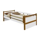 Ver imagem 1 de Cama Solteiro Bianca Branca e Mel com Pés em Madeira