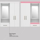 Ver imagem 4 de Guarda Roupa Casal 4 Portas com Espelho e 3 Gavetas Colombo Branco-rosa-branco