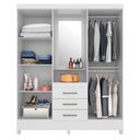 Ver imagem 3 de Guarda Roupa Casal 4 Portas com Espelho e 3 Gavetas Colombo Branco-rosa-branco