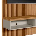 Ver imagem 5 de Painel Ripado para Tv 60 Pol Slats e Bancada Lisa 141x250cm L05 Nature Off White - Lyam Decor