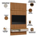 Ver imagem 4 de Painel Ripado para Tv 60 Pol Slats e Bancada Lisa 141x250cm L05 Nature Off White - Lyam Decor