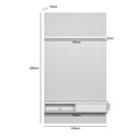 Ver imagem 3 de Painel Ripado para Tv 60 Pol Slats e Bancada Lisa 141x250cm L05 Nature Off White - Lyam Decor