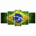 Ver imagem 5 de Quadro Arte Bandeira Do Brasil Mosaico 5 Peças