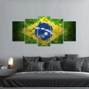 Ver imagem 4 de Quadro Arte Bandeira Do Brasil Mosaico 5 Peças