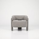 Ver imagem 2 de Poltrona Curva Orgânica Moderna Linho Bege Linha Premium com Sapatas Plasticas Sala Quarto Recepção