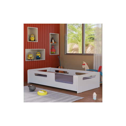 Cama Infantil Montessoriana Solteiro Mdf Quarto de Criança:branco