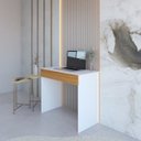 Ver imagem 1 de Mesa Escrivaninha Sevilha 1 Gaveta Branco/freijó