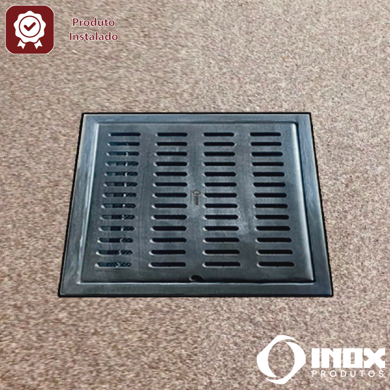 Ralo Classic com Sifão Inox e Saída em Baixo no Centro - Inox 304 - 30x30x11 Cm - 7