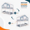 Ver imagem 5 de Beliche Infantil Montessoriano com Varanda e Grade Proteção Casinha Dos Sonhos Madeira Maciça