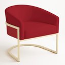 Ver imagem 5 de Poltrona Sala Decorativa Kit 2 Arielle Industrial Champanhe Veludo D03 - D’Rossi