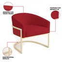 Ver imagem 3 de Poltrona Sala Decorativa Kit 2 Arielle Industrial Champanhe Veludo D03 - D’Rossi