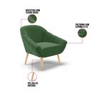 Ver imagem 6 de Kit 01 Namoradeira 02 Lugares e 01 Poltrona Giovana Suede Pés Palito Natural - D’Rossi - Verde