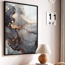 Ver imagem 1 de Quadro Decorativo Abstrato Mármore Black Gray em Moldura Caixa Tacolado Moldura Trad 1cm Preta sem V