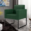 Ver imagem 2 de Poltrona Para Sala De Estar Base Fixa De Metal Helô L02 Facto Verde Musgo - Lyam Decor
