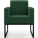 Ver imagem 3 de Poltrona Para Sala De Estar Base Fixa De Metal Helô L02 Facto Verde Musgo - Lyam Decor