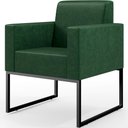 Ver imagem 1 de Poltrona Para Sala De Estar Base Fixa De Metal Helô L02 Facto Verde Musgo - Lyam Decor