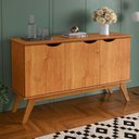Ver imagem 1 de Buffet Aparador 122cm 3 Portas Pés Madeira Prism 1.2 Patrimar Cinamomo