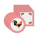 Ver imagem 1 de Kit Sousplat + Guardanapo Galinheiro Nsw 6 Peças com Base