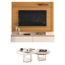 Ver imagem 1 de Home Suspenso Astor Cinamomo Off White com Kit Mesa de Centro Sky Off White - Hb Móveis