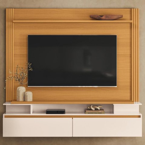Painel Tv 65 Pol 181cm Bancada Suspensa Walle Cinamomo/off H01 - Mpozenato