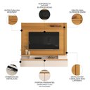 Ver imagem 3 de Painel Tv 65 Pol 181cm Bancada Suspensa Walle Cinamomo/off H01 - Mpozenato