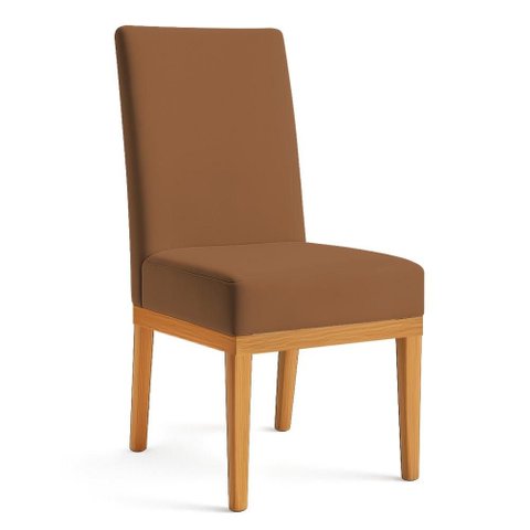 Cadeira de Jantar Brisa Veludo Terracota Base de Madeira - Pallazio