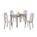 Ver imagem 2 de Conjunto Sala de Jantar 4 Cadeiras Lívia Prata/Bege