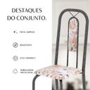Ver imagem 7 de Conjunto Sala de Jantar 4 Cadeiras Lívia Prata/Bege
