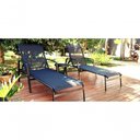 Ver imagem 2 de Kit 2 Cadeira Espreguiçadeira de Piscina Alumínio e Tela Sling Preto + Mesinha Preto