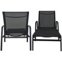 Ver imagem 7 de Kit 2 Cadeira Espreguiçadeira de Piscina Alumínio e Tela Sling Preto + Mesinha Preto
