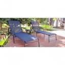 Ver imagem 4 de Kit 2 Cadeira Espreguiçadeira de Piscina Alumínio e Tela Sling Preto + Mesinha Preto