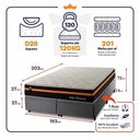 Ver imagem 2 de Cama Box Baú Sirius c/ Molas Ensacadas 193x203 King House