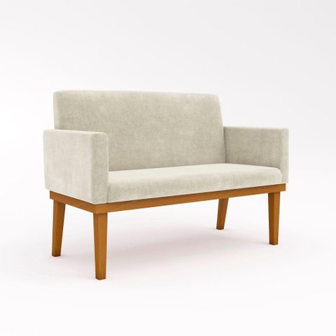 Sofá Namoradeira Confortável Sala de Estar ? Balaqui Decor Cor:bege