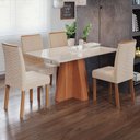 Ver imagem 1 de Mesa de Jantar 4 Lugares Maitê Clarice com Vidro Cinamomo/off White/nude - Cimol