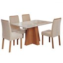 Ver imagem 2 de Mesa de Jantar 4 Lugares Maitê Clarice com Vidro Cinamomo/off White/nude - Cimol