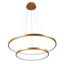 Ver imagem 1 de Lustre Led Moderno Luxuoso 2 Anéis Ring 40 e 60cm 45w 6500k:dourado - Luz Branca Fria 6500k