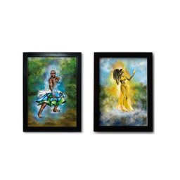 Kit Quadros Orixás Ogum Oxossi Obaluaê Iemanjá Iansã E Oxum 6 Peças - 1