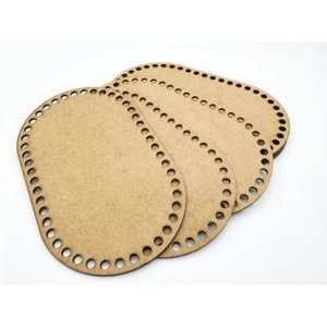 Kit 10 Base Ovalada 14x27 Cm Mdf para Cesto Crochê Fio de Malha