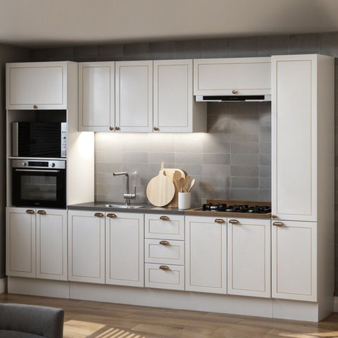 Cozinha Completa Modulada 310cm com Rodapé sem Tampo 10 Peças Friz Genialflex