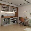 Ver imagem 4 de Cozinha Completa Monza 9 Portas 3 Gavetas Verde Oliva/Creme - Panorama Móveis
