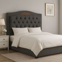 Ver imagem 1 de Cabeceira Kate Estofada para Cama Box King 1,95 Veludo Cinza Grafite Bz Home Decor