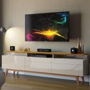 Ver imagem 1 de Rack para Sala Tv até 60 Polegadas 3 Gavetas 2.6 Off White Nature Classic Mais Imcal