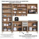 Ver imagem 6 de Cozinha Modulada Completa 7 Peças com Cristaleira 12 Portas 2 Gavetas Isabelle Bege/Freijó/Arenas