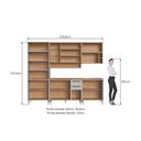 Ver imagem 4 de Cozinha Modulada Completa 7 Peças com Cristaleira 12 Portas 2 Gavetas Isabelle Bege/Freijó/Arenas