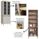 Ver imagem 7 de Cozinha Modulada Completa 7 Peças com Cristaleira 12 Portas 2 Gavetas Isabelle Bege/Freijó/Arenas