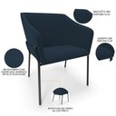 Ver imagem 4 de Kit 3 Cadeiras para Sala de Jantar Estar Living Olívia L02 Suede Azul - Lyam Decor