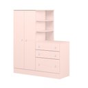 Ver imagem 2 de Guarda Roupa Infantil com Comoda Lua Encantada Rosa Acetinado