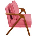 Ver imagem 4 de Kit 2 Poltrona Decorativa para Sala Recepção Consultório Reforçada em Madeira Maciça Shine Suede