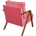 Ver imagem 5 de Kit 2 Poltrona Decorativa para Sala Recepção Consultório Reforçada em Madeira Maciça Shine Suede