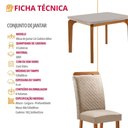 Ver imagem 7 de Conjunto de Jantar Liz 4 Lugares Tampo MDF com Vidro Serigrafado Canto Copo Creme 120cm Moderna